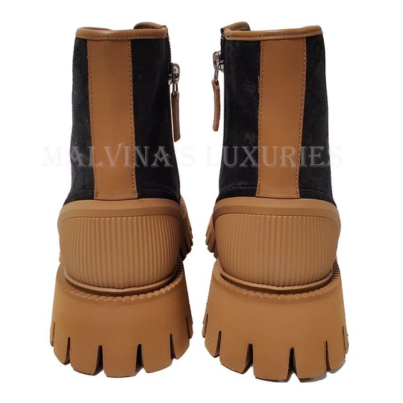 GUCCI MENS BOOTS GG SUPREME LOGO PRINT CANVAS LACE UP sz 8.5 9 - Picture 9 of 15